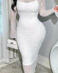 Summer Sexy Lace Long Sleeve Dress