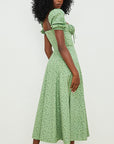 Summer Women's Floral Square Neck Puff Sleeve Dress
