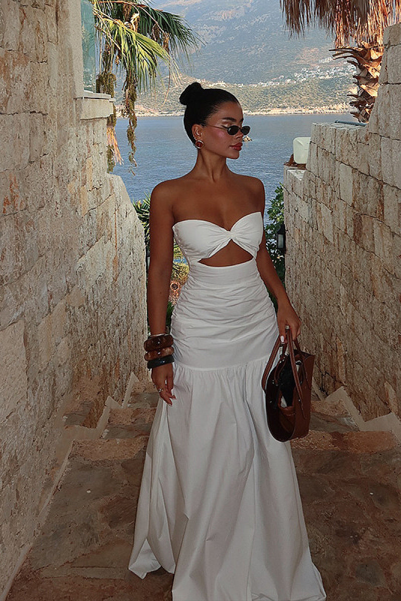Summer European and American Strapless Beach Dress