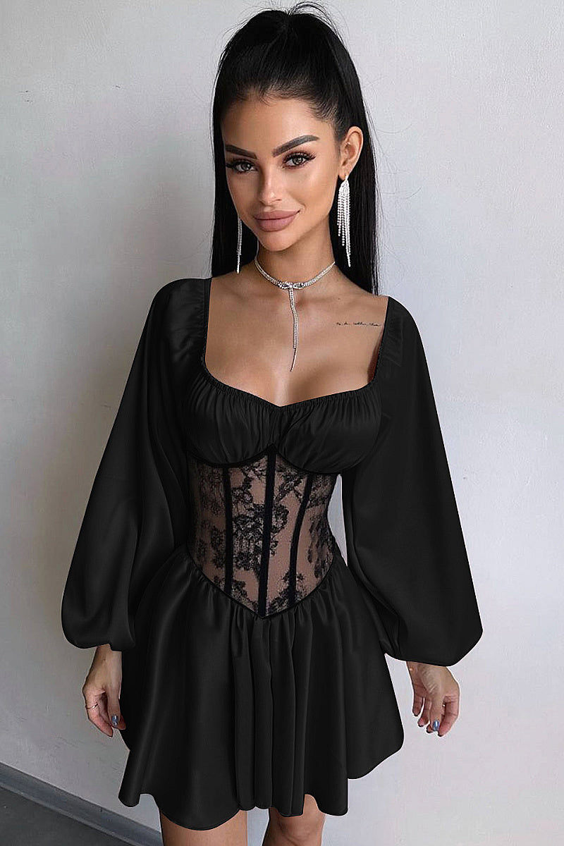 Elegant Satin One-Shoulder Mini Dress