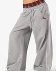 Retro Striped Embroidered Sports Pants for Men and Women