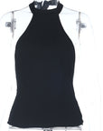 French Style Halter Neck Slim Fit Top