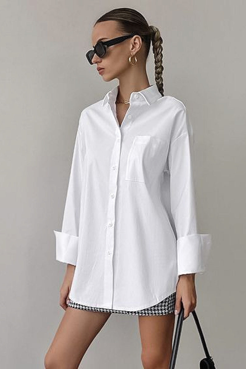 Casual Oversized Boyfriend Style White Shirt