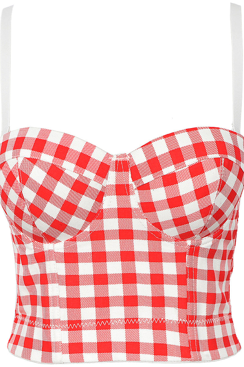 Sexy Adjustable Strap Plaid Sports Bra