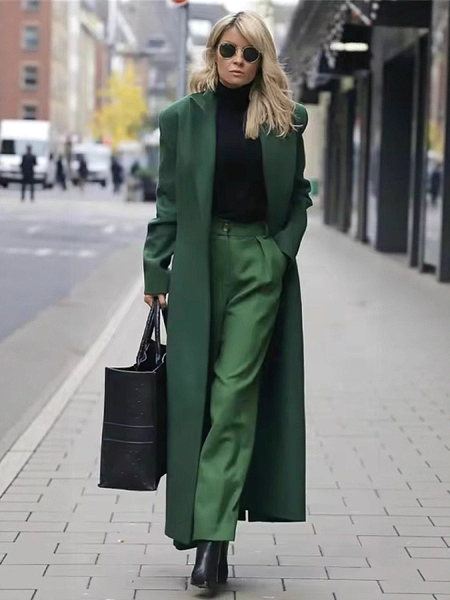 2026 Autumn Winter Women's Long Solid Color Coat