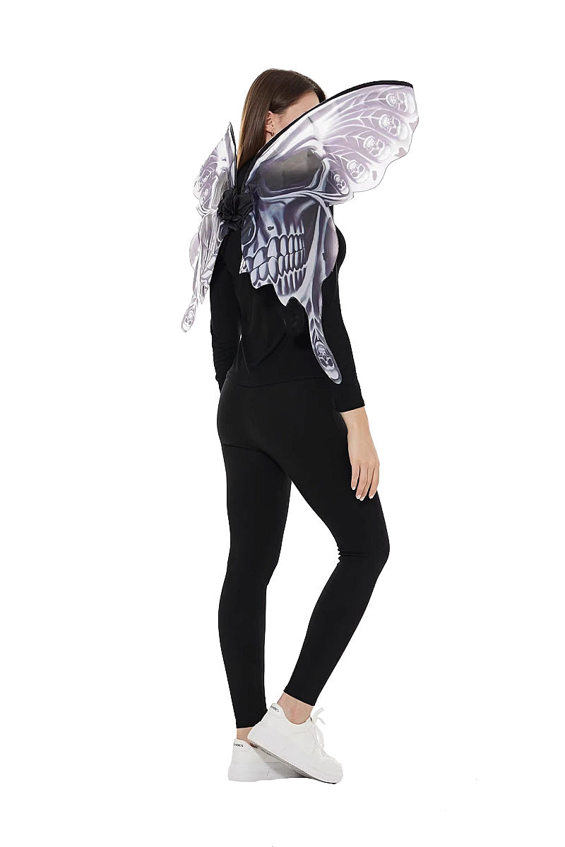 Halloween Butterfly Wings Costume with Skull Print