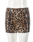 Leopard Print Sequin Women's Casual Shorts