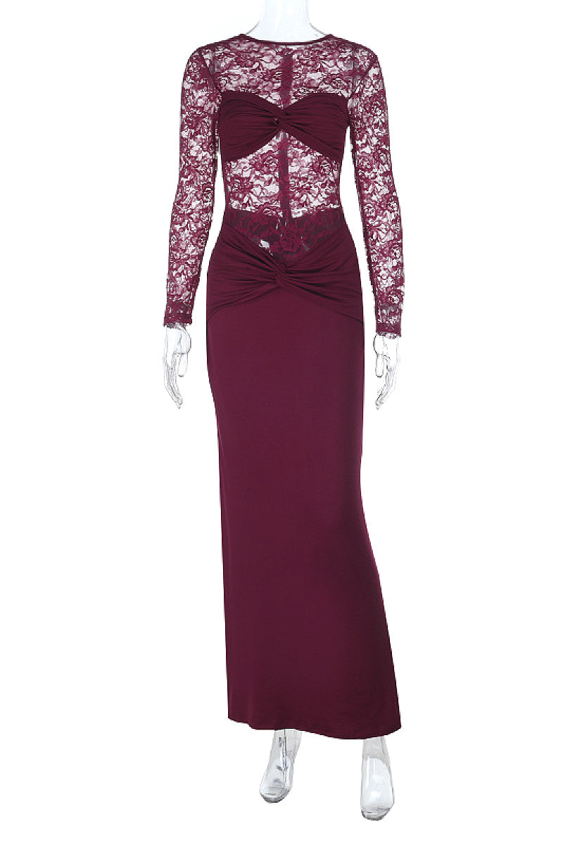 Elegant Long Sleeve Lace Dress