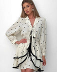 French Ruffle Floral Chiffon Dress for Women