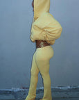 Stylish Solid Color Sweatshirt and Pants Set