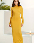 Elegant High Neck Long Sleeve Dress