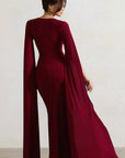 Elegant Long Sleeve Maxi Dress with Square Neck