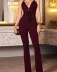 Deep V Neck Halter Jumpsuit for Women