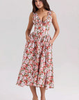Summer Slim Fit Floral V-Neck Dress