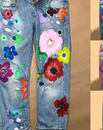 High-Quality Printed Women's Straight Leg Jeans