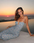 Sexy Floral Print Maxi Dress with Spaghetti Straps