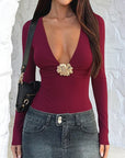 Elegant Vintage V-Neck Jumpsuit with Sequins