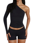 Stylish Long Sleeve T-Shirt and Shorts Set