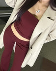 Stylish Sleeveless Crop Top and Pants Set
