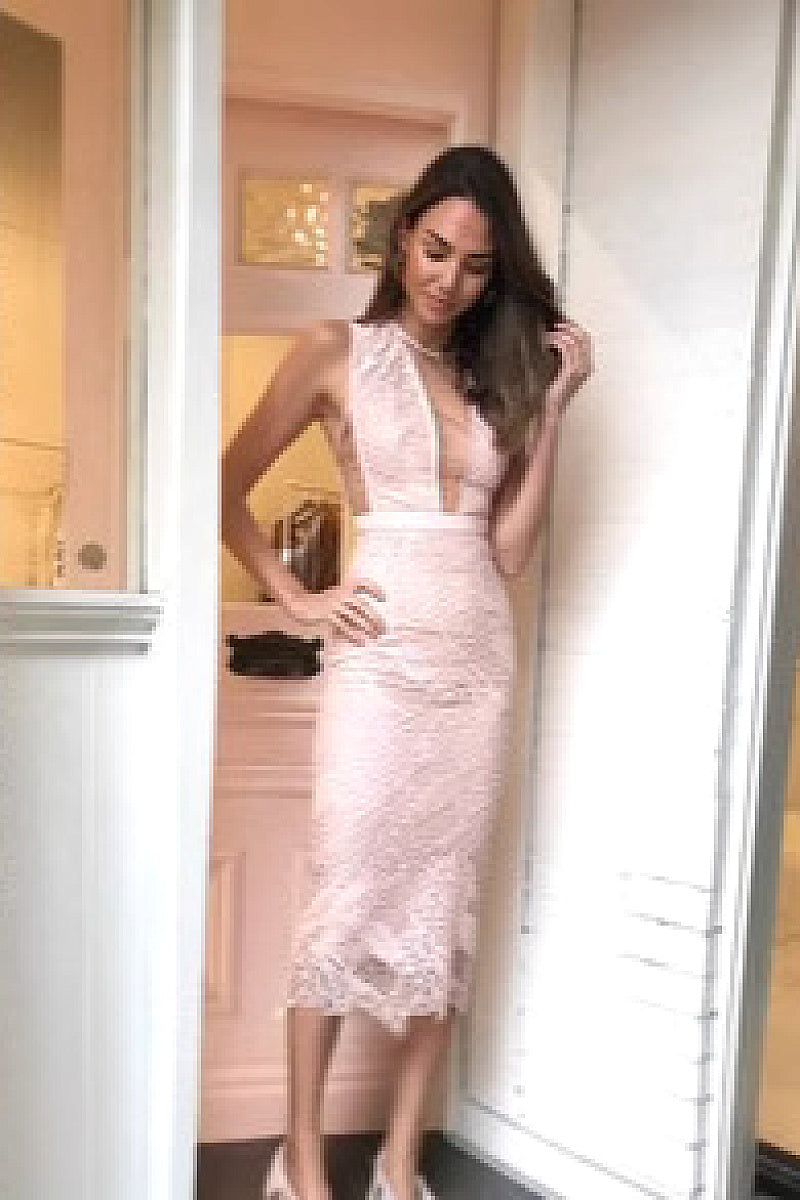 Elegant Lace Bodycon Evening Dress
