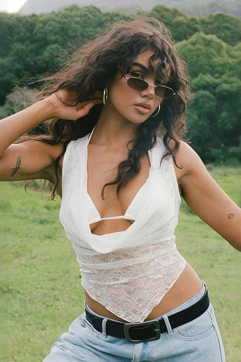 Lace Halter Neck Top for Women