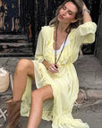 Elegant Chiffon Ruffle Dress for Women