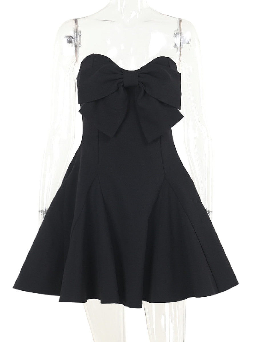 Chic Strapless Bowknot Mini Dress for Women