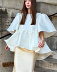Elegant Ruffled Satin Blouse for Women
