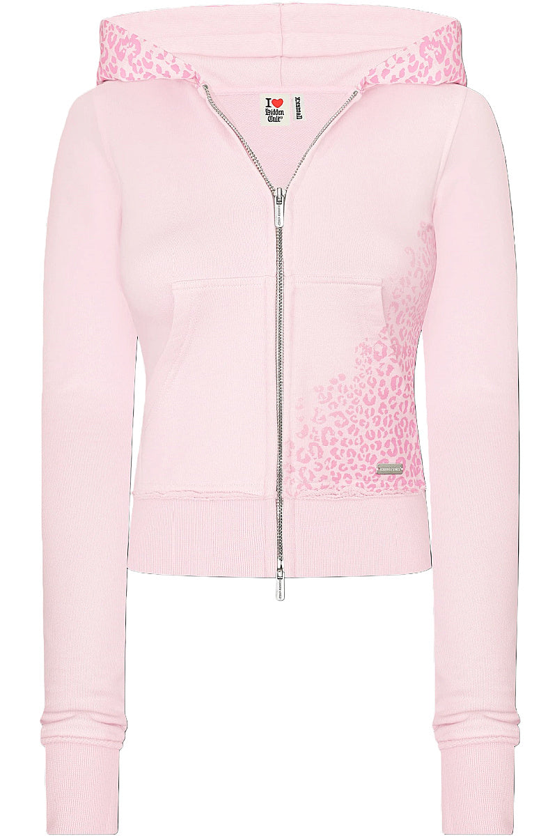 Trendy Pink Hooded Sweatshirt and High-Waisted Pants Set