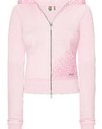 Trendy Pink Hooded Sweatshirt and High-Waisted Pants Set