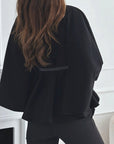 Elegant Winter Women's Cape Coat with Waist Tie