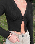 Fashionable Solid Color Lace Trim Cardigan Top