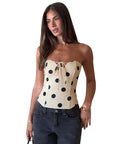 Summer Sexy Polka Dot Strapless Top