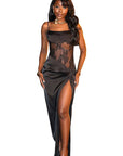 Sexy Lace Camisole Dress with Slit