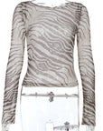 Zebra Print Long Sleeve Top for Women