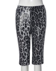 Trendy Sequin Leopard Print Elastic Waist Shorts