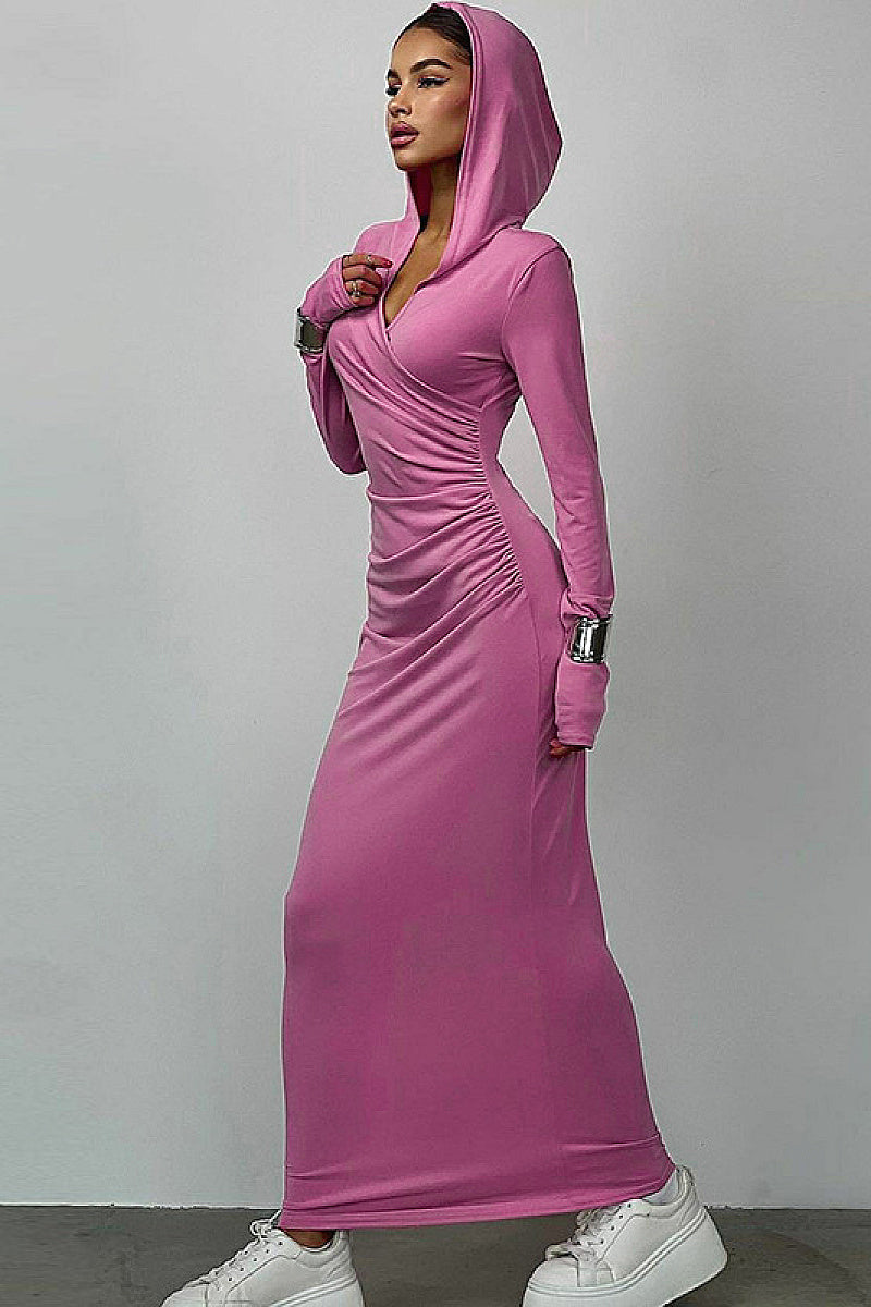 Fashionable Hooded Long Sleeve Casual Dress