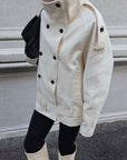 Fashionable Short Double-Breasted Coat for Autumn and Winter