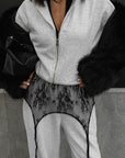 Lace Sheer Layered Mini Skirt for Women
