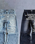 Vintage American Pattern Denim Shorts for Men