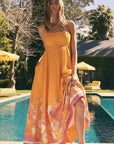 Stylish Floral Print Maxi Dress for Beach Getaway