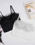 Chic Feather Strapless Top for Women