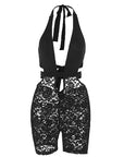 Spring New Sexy Lace Deep V Jumpsuit