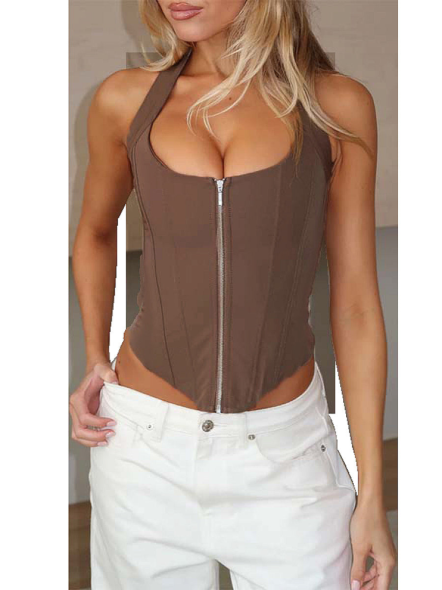 Sexy Backless Crop Top with Tie Design