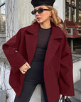 Fashion Vintage Brown Woolen Coat for Women