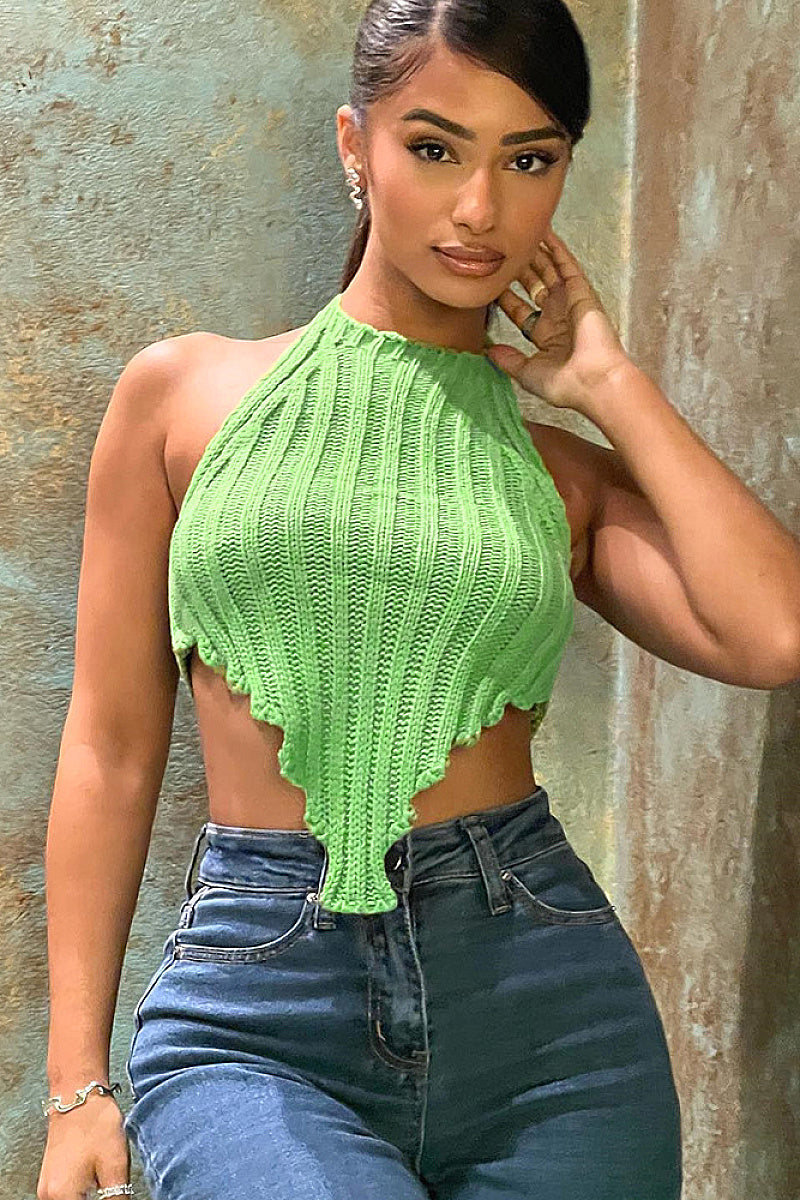 Trendy Hollow Out Crop Top for Women