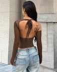 Chic Knotted Off-Shoulder Long Sleeve Top