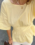 Summer Sweet Pink Cotton Short Sleeve Top