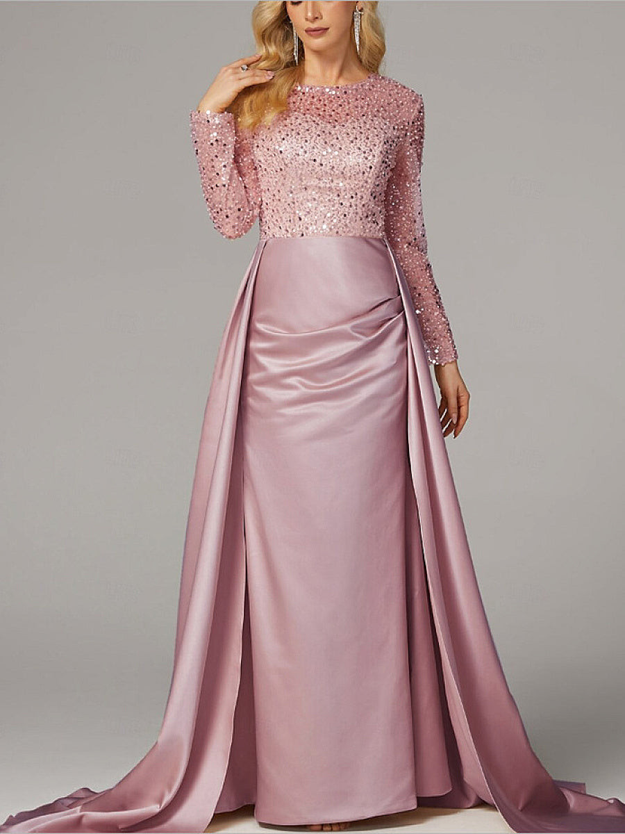 Elegant Long Sleeve Sequin Evening Dress for Women