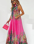 Bohemian Summer Floral Maxi Dress with Halter Neck